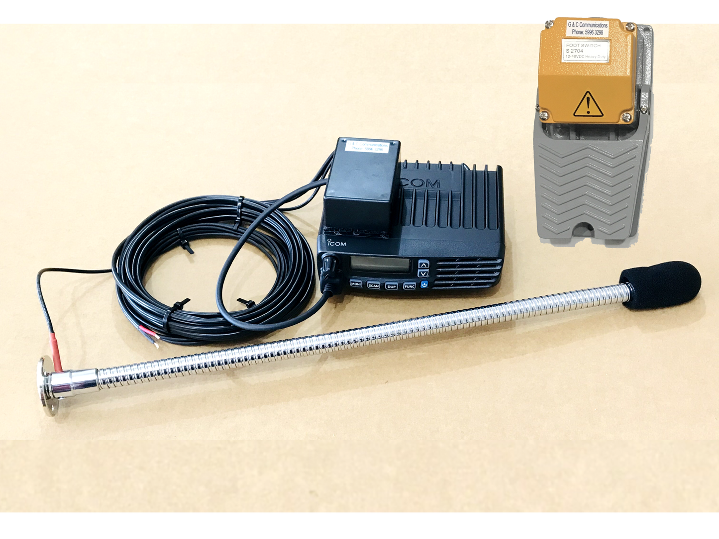 Gooseneck Mic 450MM to suit ICOM IC-410pro - G&C Communications